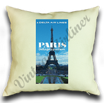 Delta Air Lines Paris Timetable Cover Linen Pillow Case Cover