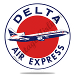 Delta Air Lines Air Express Vintage Bag Sticker Round Coaster