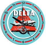 Delta Air Lines 1930's Vintage Bag Sticker Wall Clock