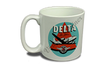 Delta Air Lines 1950's Bag Sticker Light Blue Bag Sticker  Coffee Mug