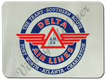 Delta Air Lines Trans-Southern Route Bag Sticker Glass Cutting Board