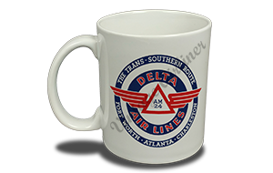 Delta Air Lines Vintage Trans-Southern Route Bag Sticker  Coffee Mug