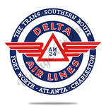 Delta Air Lines Vintage Trans-Southern Route Blue Round Coaster