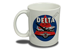 Delta Air Lines Vintage 1950's Dark Blue Bag Sticker  Coffee Mug