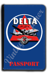 Delta Air Lines 1950's Dark Blue Bag Sticker Passport Case