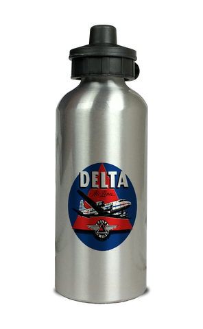 Delta Air Lines Vintage 1950's Dark Blue Aluminum Water Bottle