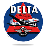 Delta Air Lines Blue Vintage Bag Sticker Round Coaster
