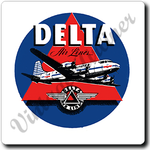 Delta Air Lines 1950's Dark Blue Square Coaster