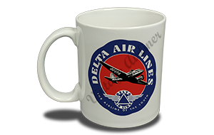 Delta Air Lines Vintage 1940's Bag Sticker  Coffee Mug