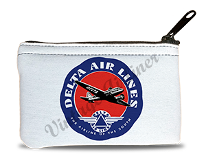 Delta Air Lines Vintage 1940's Bag Sticker Rectangular Coin Purse