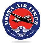 Delta Air Lines Vintage 1940's Airline of the South Round Coaster