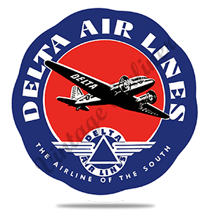 Delta Air Lines Vintage 1940's Airline of the South Round Coaster