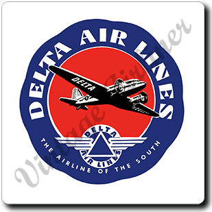 Delta Air Lines Vintage 1940's Airline of the South Square Coaster