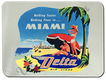 Delta Air Lines Miami Bag Sticker Glass Cutting Board