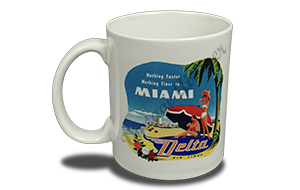 Delta Air Lines Vintage Miami Bag Sticker  Coffee Mug