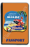 Delta Air Lines Vintage Miami Bag Sticker Passport Case