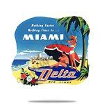 Delta Air Lines Vintage Miami Round Coaster