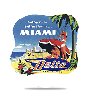 Delta Air Lines Vintage Miami Round Coaster