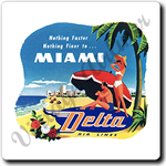 Delta Air Lines Vintage Miami Square Coaster