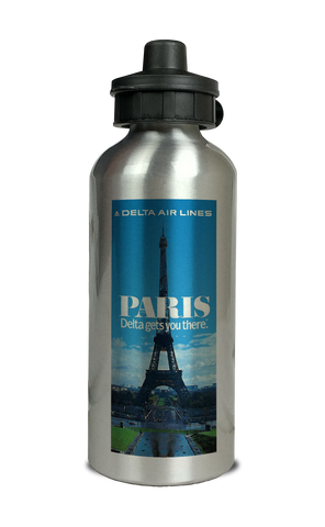 Delta Air Lines Paris Timetable Cover Aluminum Water Bottle