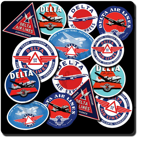 Delta Airline Collage Square Coaster