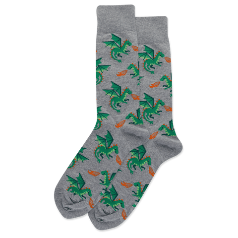 Dragon Men's Travel Themed Crew Socks