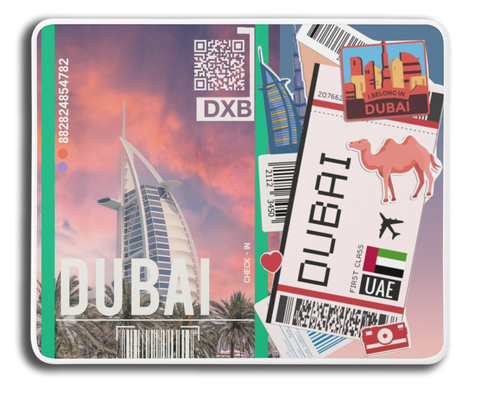 Ticket To Dubai Collage MousePad
