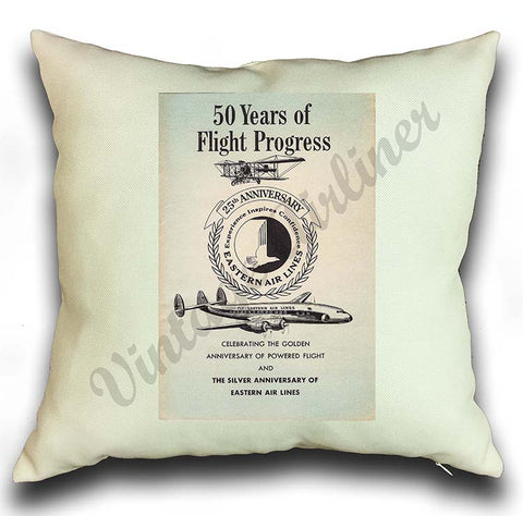 Eastern Airlines 50 Years Vintage Pillow Case Cover