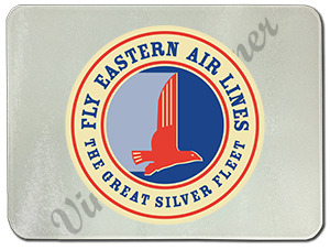 Eastern Airlines 1940's Vintage Bag Sticker Glass Cutting Board