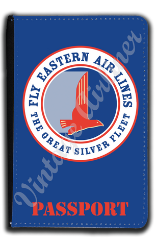 Eastern Air Lines Great Silver Fleet Logo Blue Passport Case