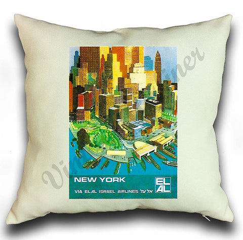 Elal Israel Airlines - New York - Pillow Case Cover