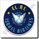 El Al 1950's Vintage Bag Sticker Square Coaster