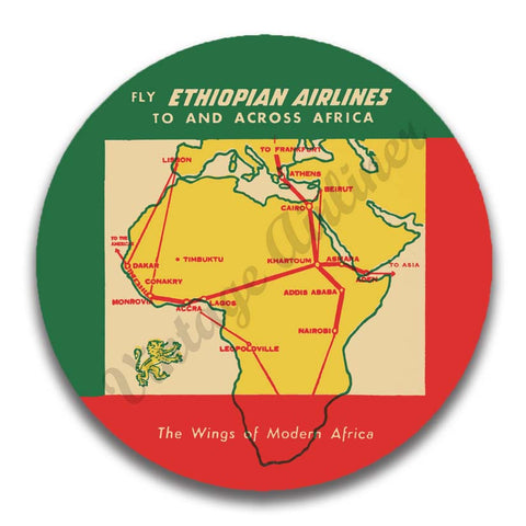 Ethiopian Airlines 1960's Vintage Magnets