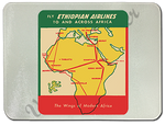 Ethiopian Airlines Vintage Bag Sticker Glass Cutting Board