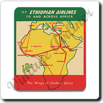 Ethiopian Airlines Vintage Bag Sticker Square Coaster