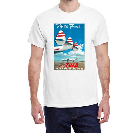 Vintage Fly TWA Travel Poster T-shirt