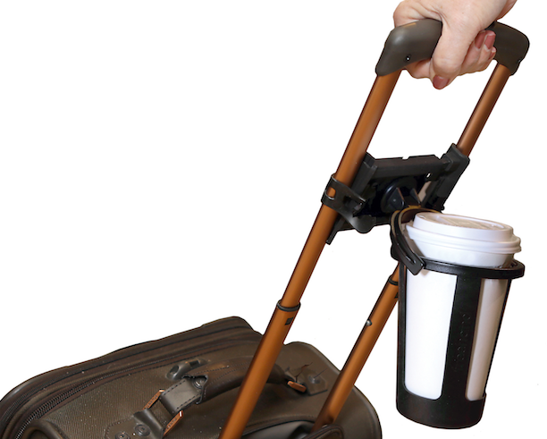 Travel Cup Holder for Luggage, [Pocket Design for Phone &  Passport] Spopal Free Hand Drink Holder Fit on Suitcase Handle, Luggage Cup  Holder for Beverage, Coffee Mug, Gifts for Flight Attendants(Grey) 