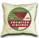 Frontier Airlines 1950's Bag Sticker Linen Pillow Case Cover
