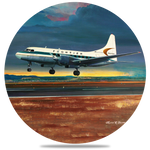 Frontier Airlines 580 Landing Round Coaster by Rick Broome