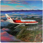 Frontier 737 Last Livery Square Coaster by Rick Broome