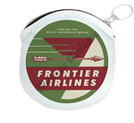 Frontier Airlines 1950's Vintage Bag Sticker Round Coin Purse