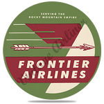 Frontier Airlines Green Arrow Logo Round Coaster