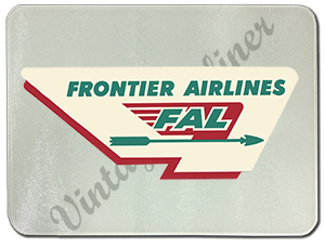 Frontier Airlines Vintage 1950's Logo Glass Cutting Board