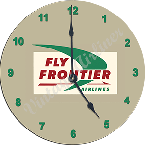 Frontier Airlines 1960's Wall Clock