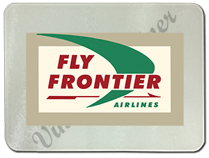 Frontier Airlines Vintage 1960's Logo Glass Cutting Board