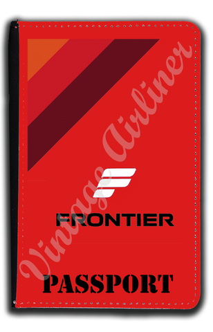 Frontier Airlines 1970's Logo Red Passport Case