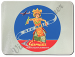 Garuda Indonesian Airlines Vintage Bag Sticker Glass Cutting Board