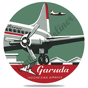 Garuda Indonesia Airlines 1950's Vintage Round Coaster