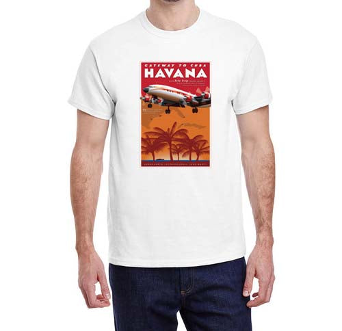 Havana Cuba Vintage Travel Poster Tee Shirt Havana Cuba Vintage Travel Poster Tee Shirt