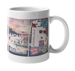 Ticket To Honolulu Collage Art Coffee Mug